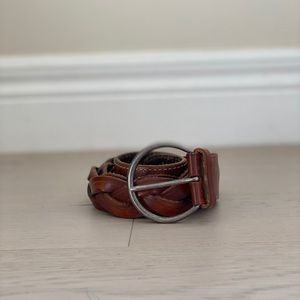 Braided leather belt